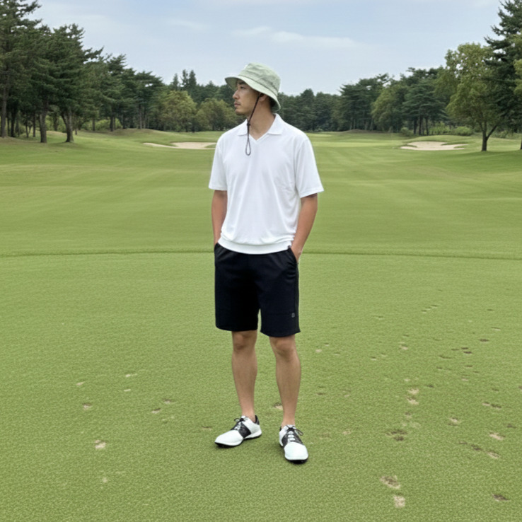 THESUNGOLF】PSSUNB2508/ショートPT（ルーズ）/XL/BK