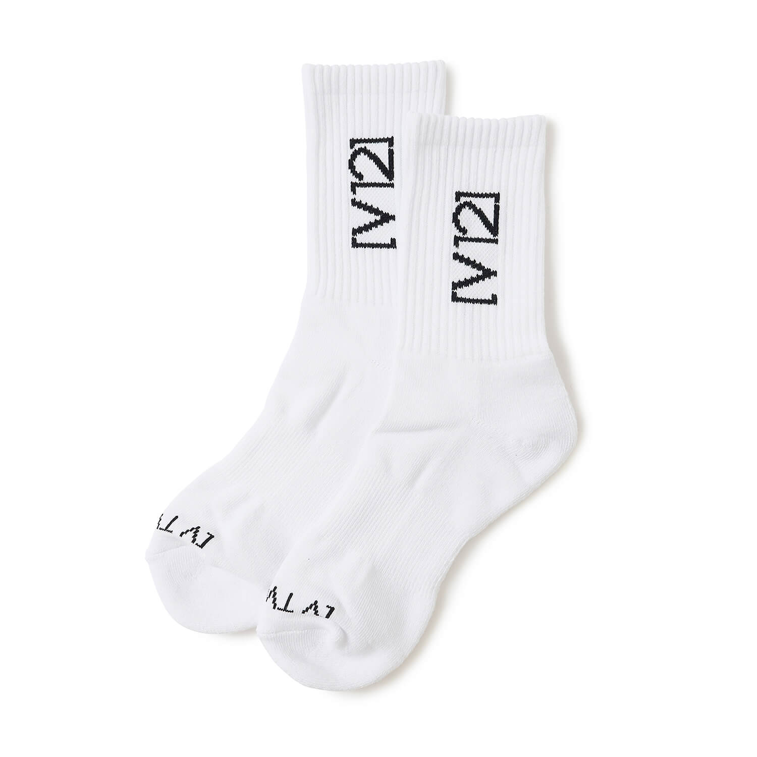 V12】V122610-AC04/SIDE LOGO MID SOCKS/FREE/WH