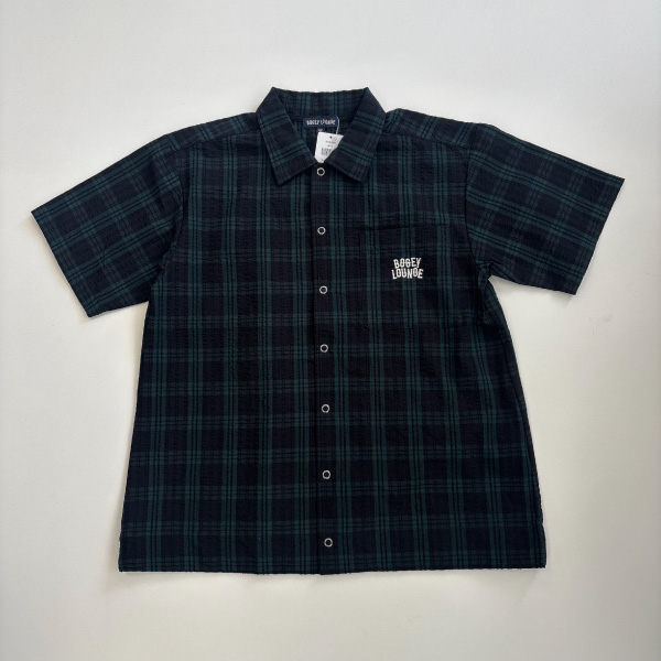 BOGEY LOUNGE】6A199-68BGサッカーシャツ/M/BK×GREEN