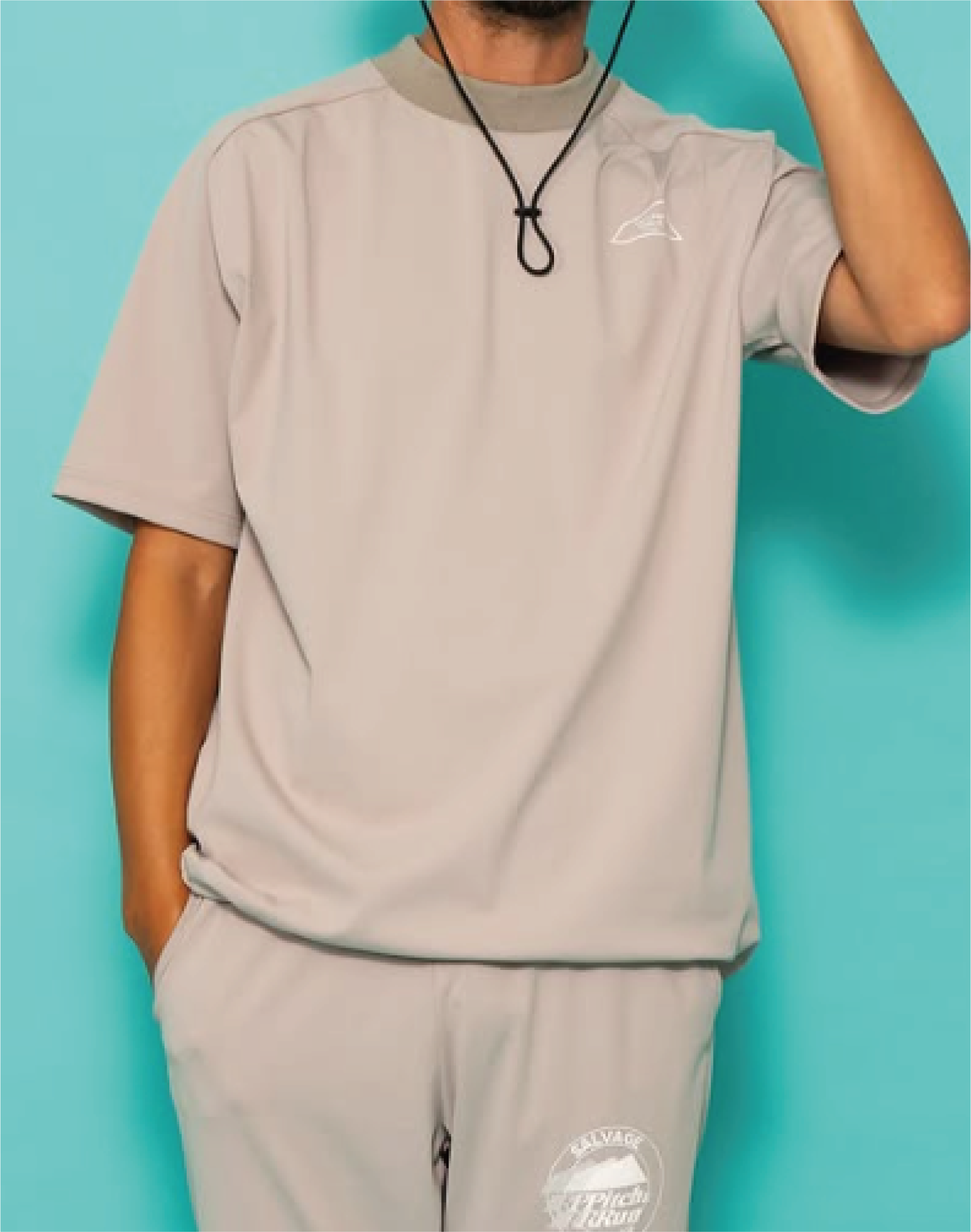 SALVAGE PUBLIC】SVKS6012/Alohea Mockneck SS/Beige/L