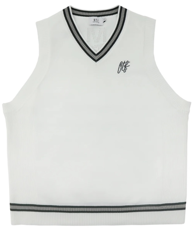 O.T.F】1351-13031/V-NECK KNIT VEST/WH/M