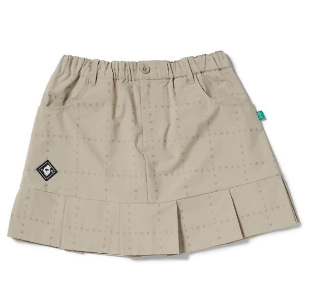 V12】V122610-SK02/TYPO GRID SKIRT/1/BEI