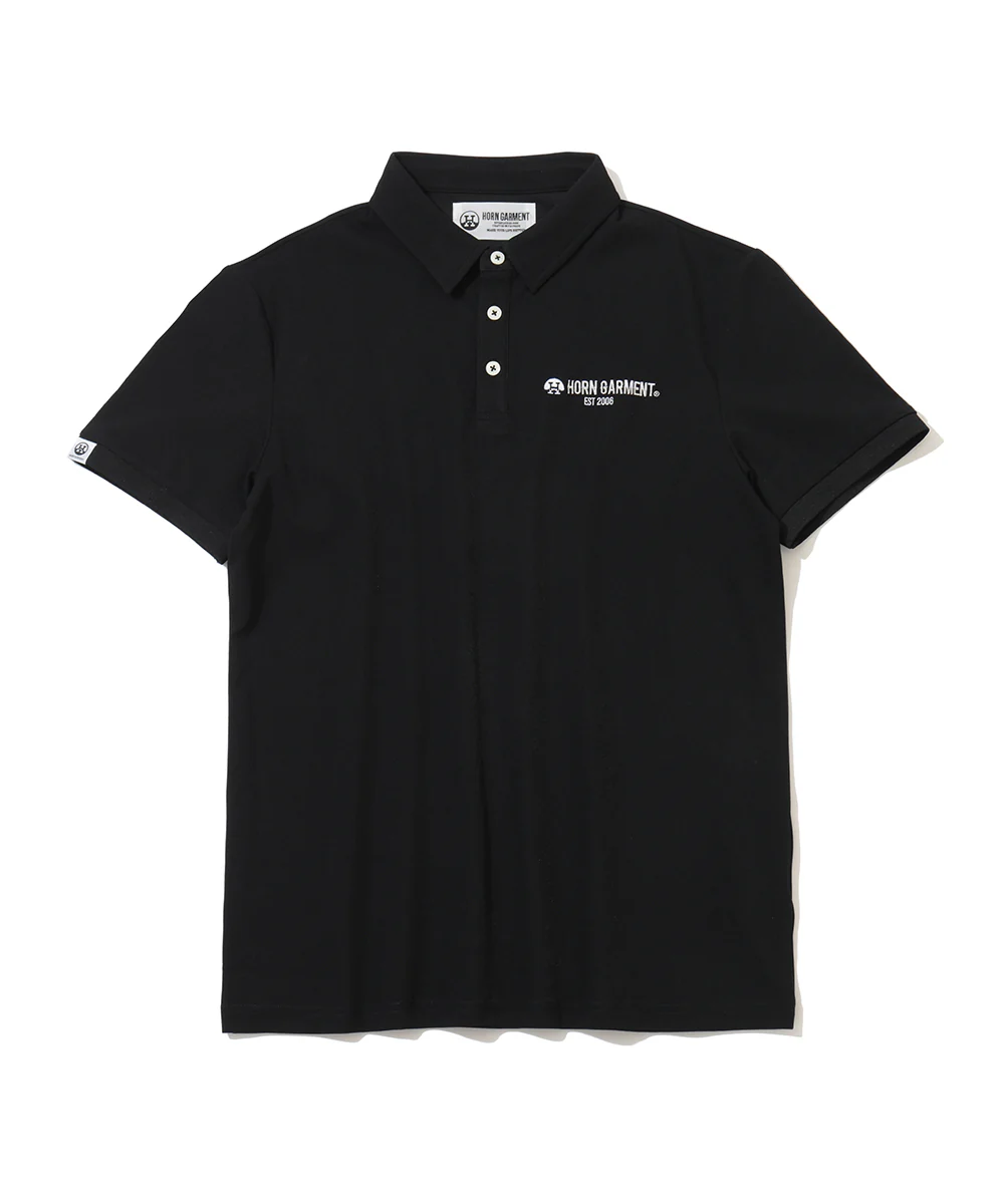 HORNGARMENT】HCM-6A-AA06/ポロシャツ/BLACK/48(L)