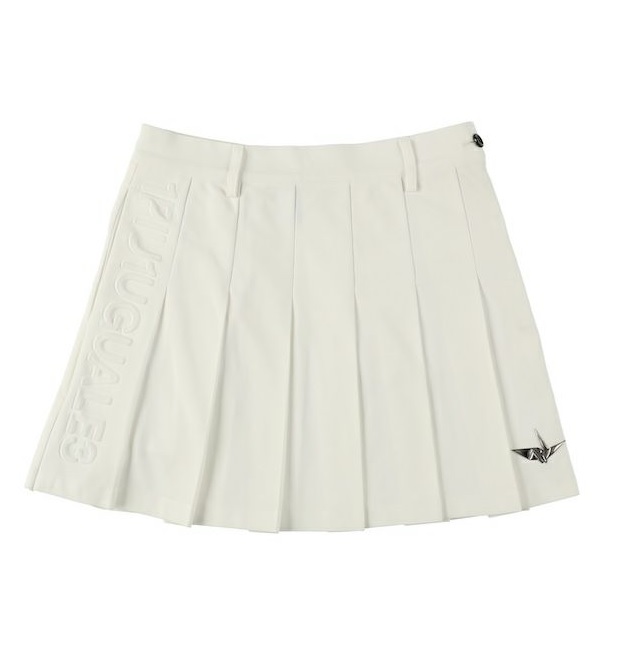 1PIU1UGUALE3】GSP106-POE536/EMBOSS SKIRT/M/WH