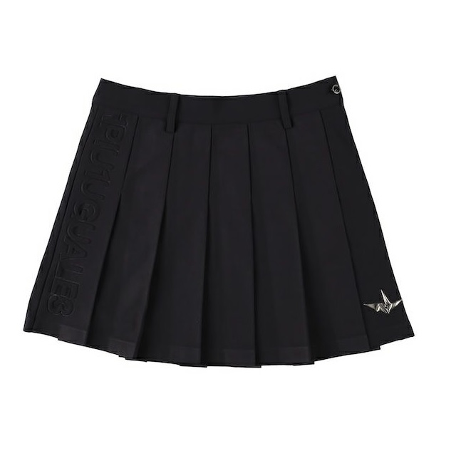 1PIU1UGUALE3】GSP106-POE536/EMBOSS SKIRT/M/BK