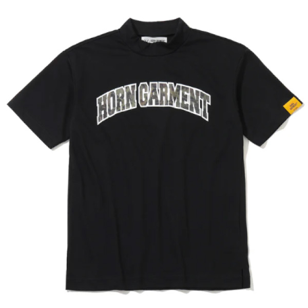 HORNGARMENT】HCM-6A-AA02/Botanical Script Mock Neck/BK/48(L)