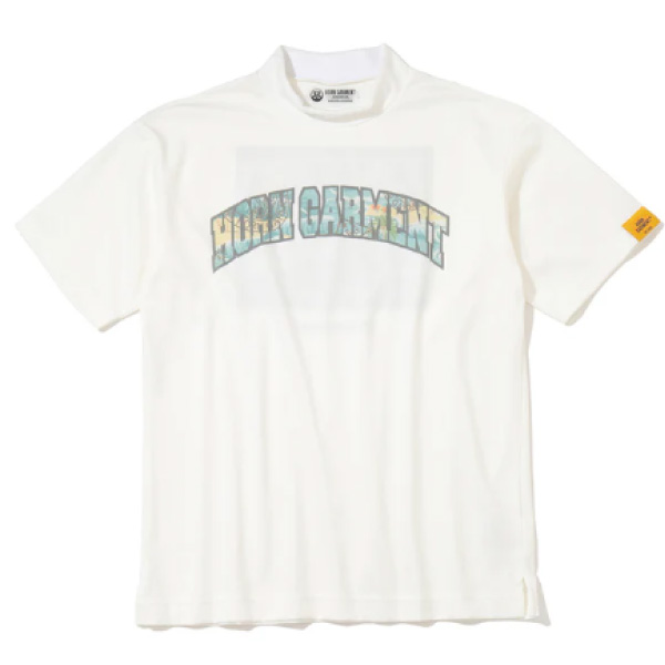 HORNGARMENT】HCM-6A-AA02/Botanical Script Mock Neck/WH/50(XL)