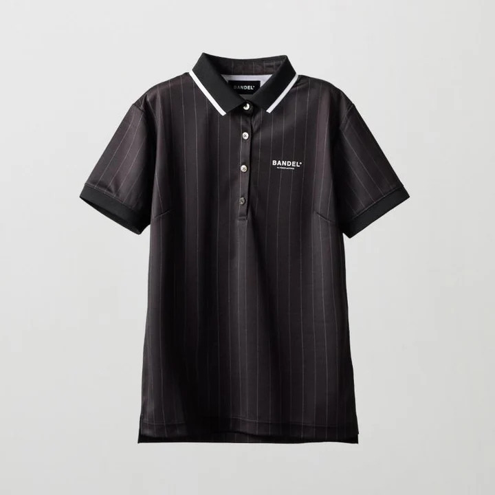 BANDEL】BGS-W6SSYPL-2-BK/Wピンストライプポロシャツ/BK/S