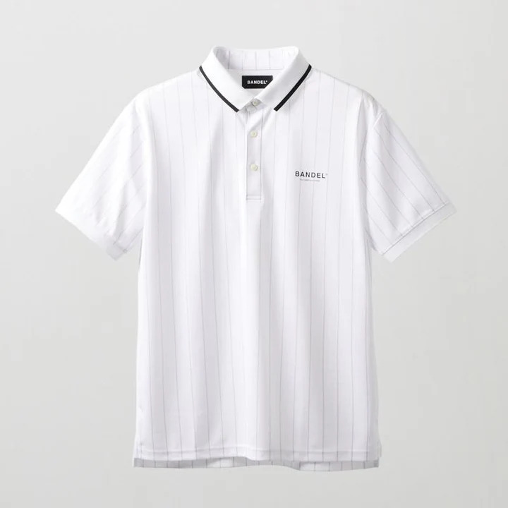 BANDEL】BGS-6SSTPL-5-WH/ピンストライプポロ/WH/XL