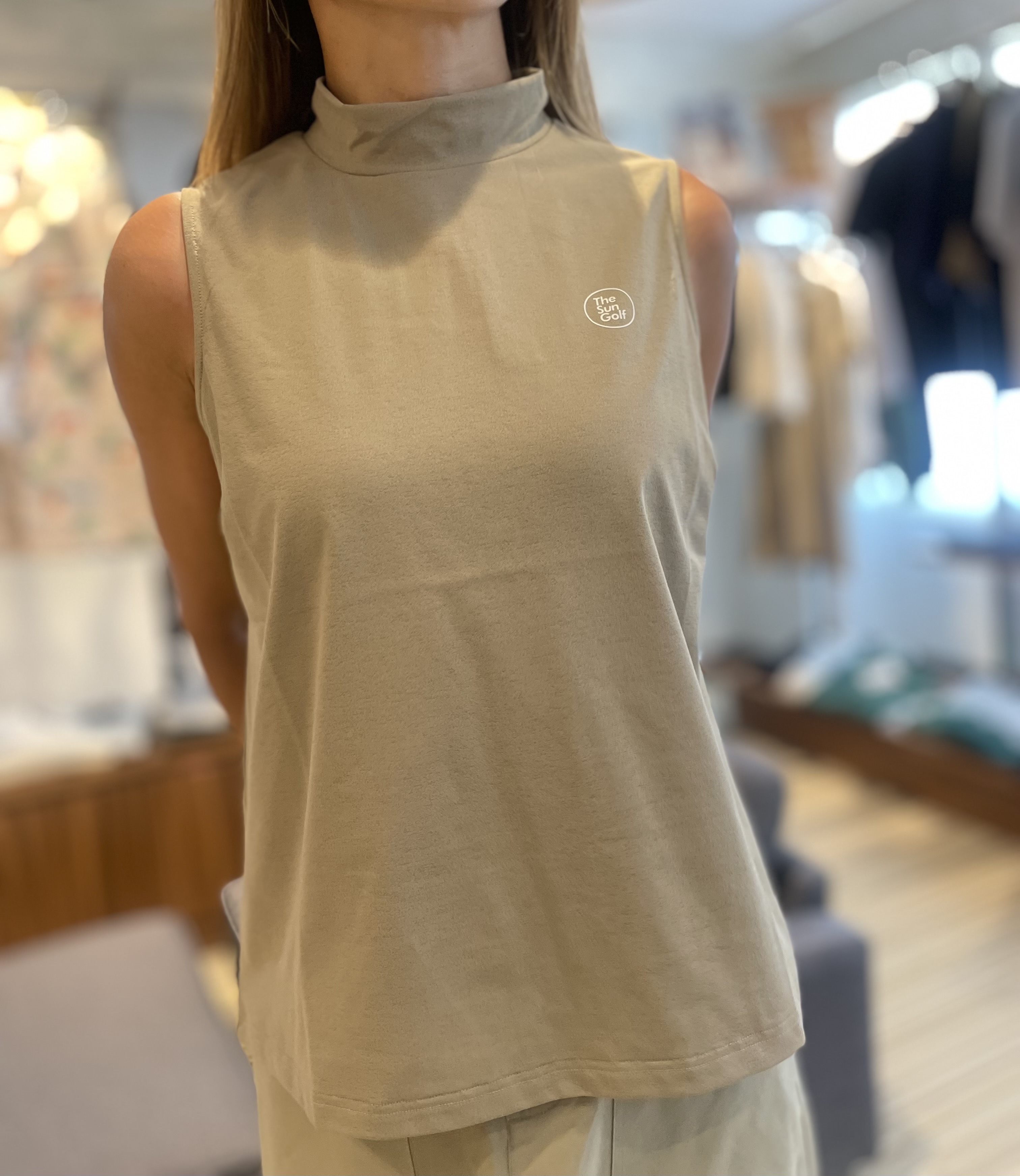 THESUNGOLF】SG-25PL06/Womens nosleeve /M/BEI