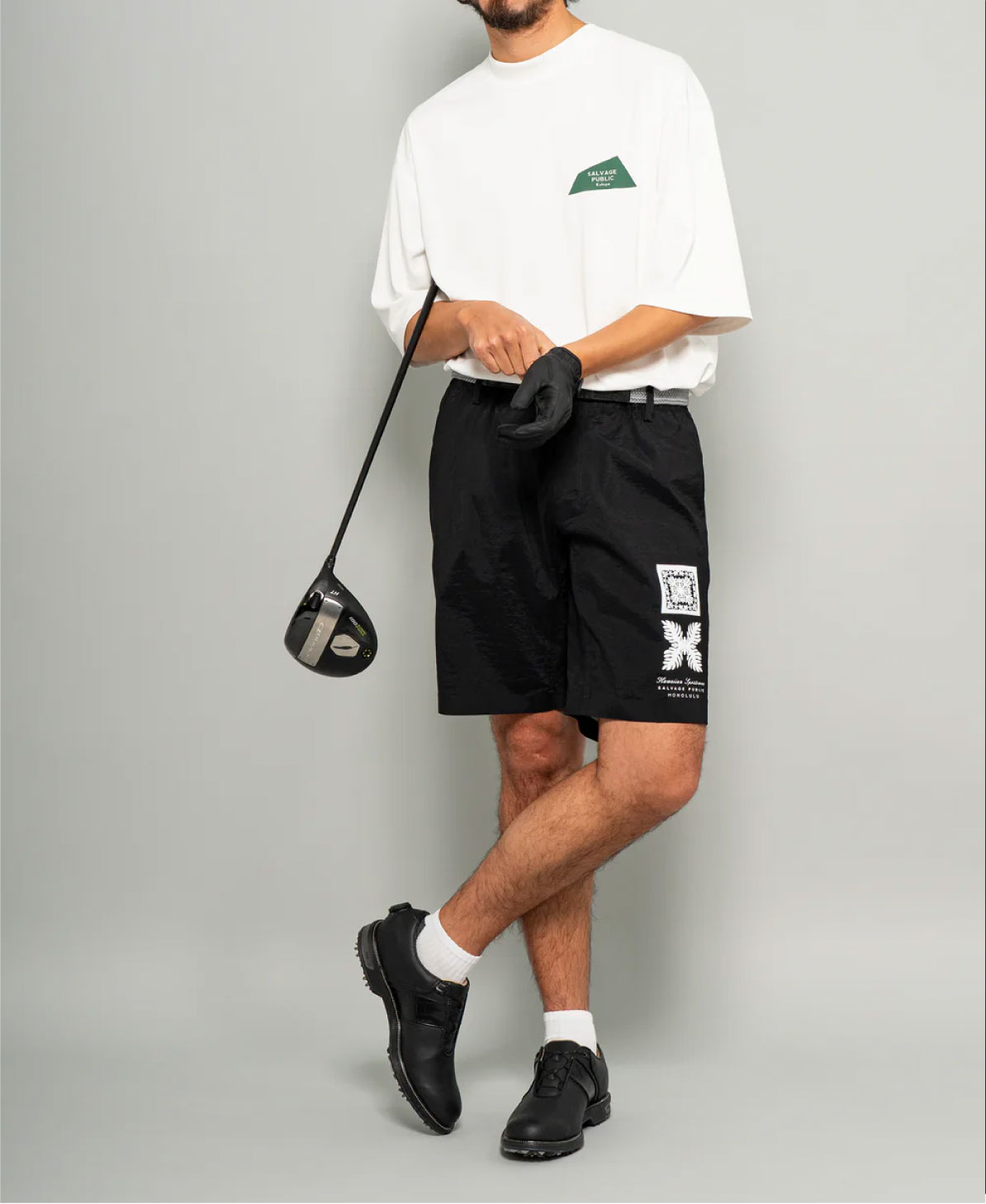 SALVAGE PUBLIC】SVKA5004/Herbert Paper Nylon Shorts/BK/M