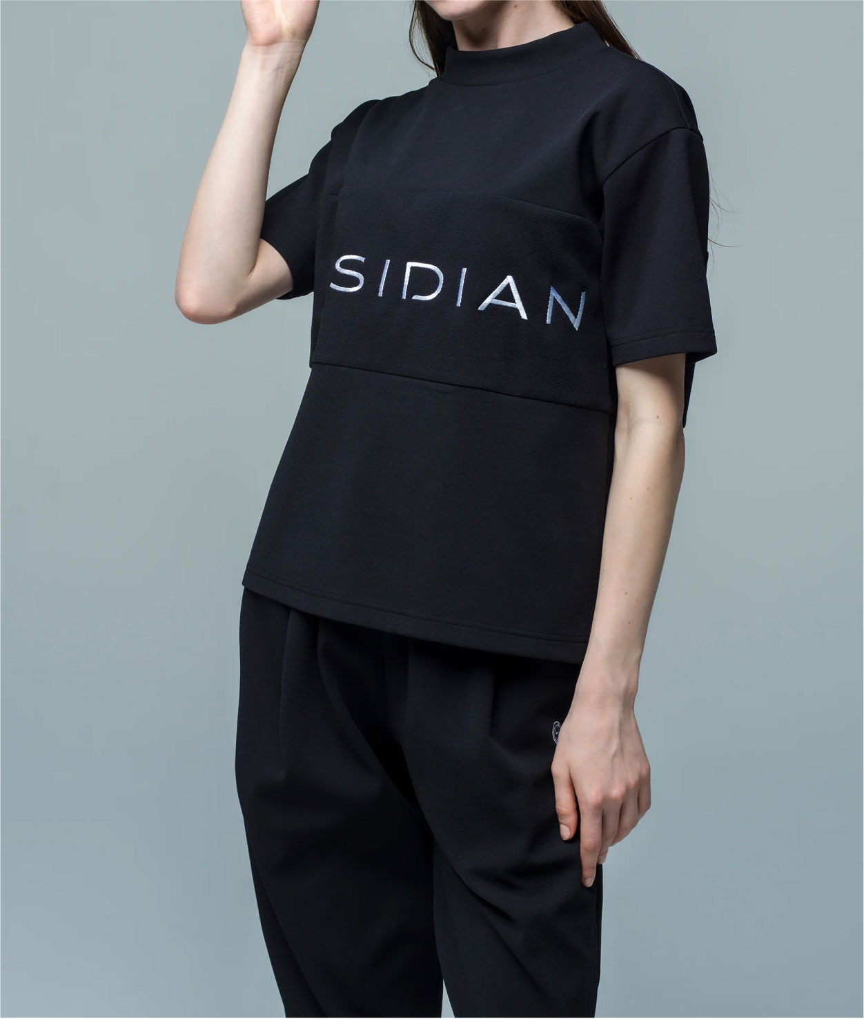 OBSIDIAN】ODW25ST008/LOGO BACK MESH TEE/S/BK