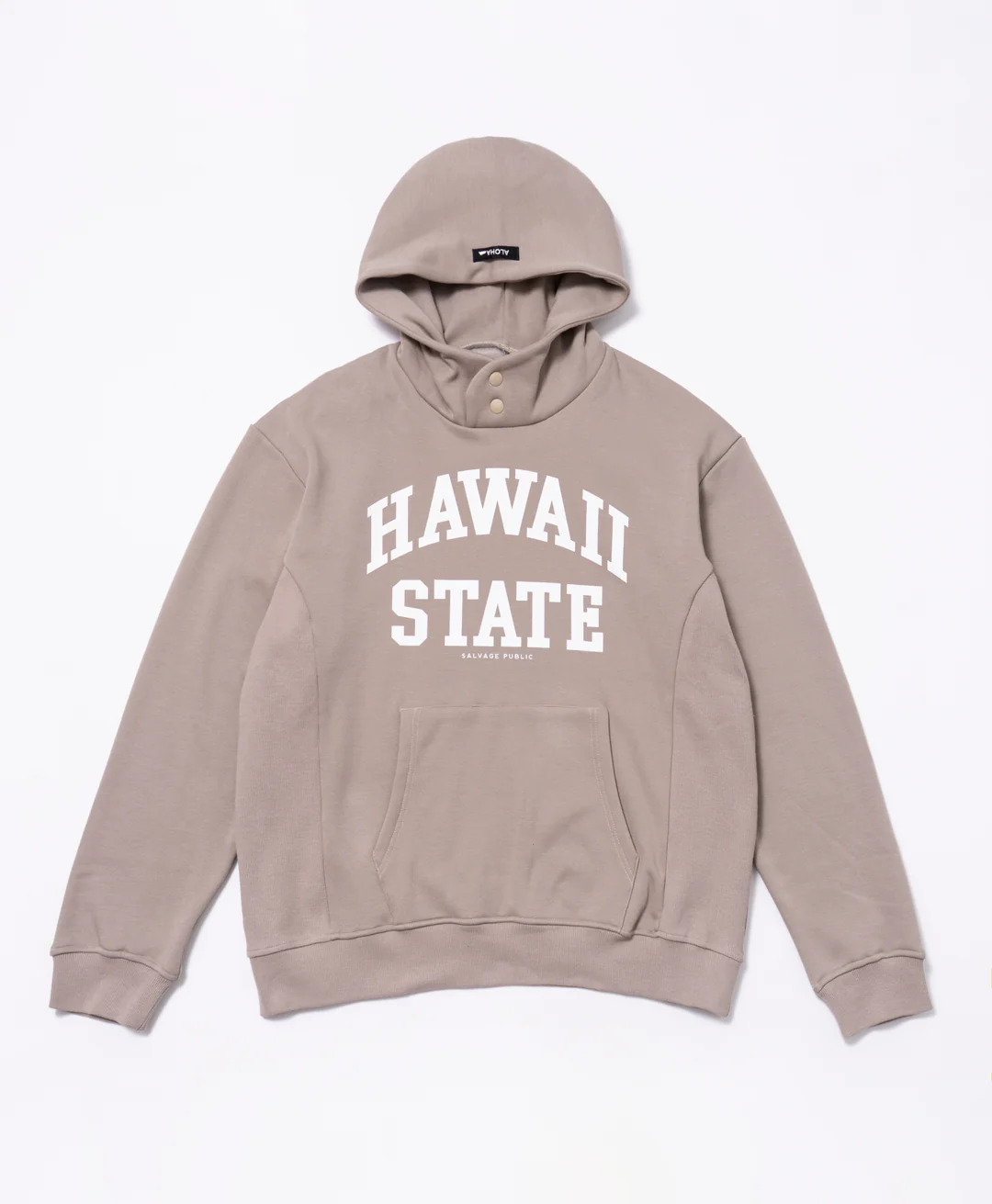 SALVAGE PUBLIC】SVKA6013/Mahana Standneck Hoodie/GREIGE/M