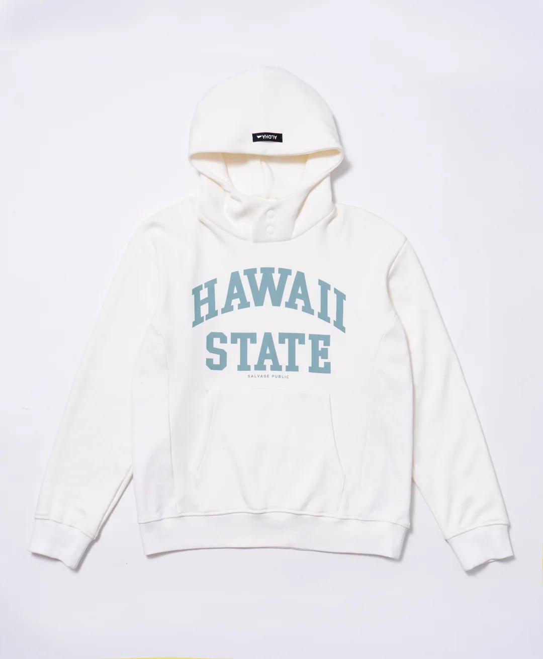 SALVAGE PUBLIC】SVKA6013/Mahana Standneck Hoodie/WHITE/M