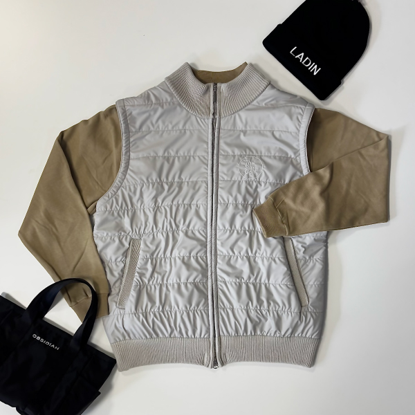 THESUNGOLF】25504380ニットフルZIPベスト/BEI/L