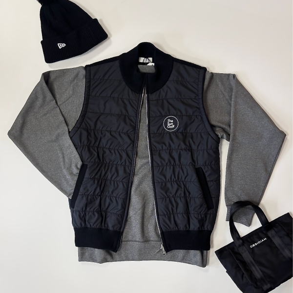 THESUNGOLF】25504380ニットフルZIPベスト/BK/S