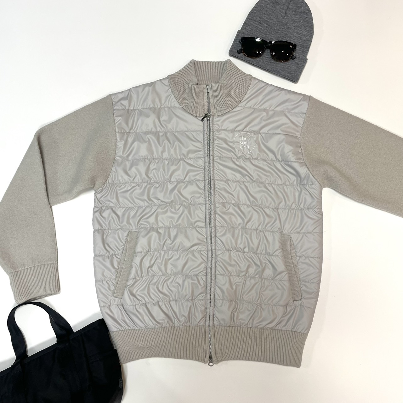 THESUNGOLF】25504250ニットフルZIPジャケット/BEI/L