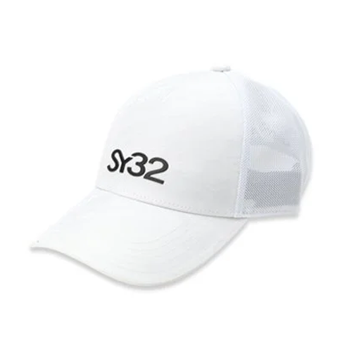 SY32】SYG-24S114/JACQUARD MESH CAP/F/WHITE