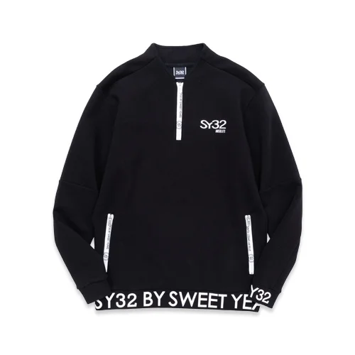 SY32】SYG-24SABS19/DOUBLE KNIT H-ZIP SWEAT SHIRTS/L/BLACK