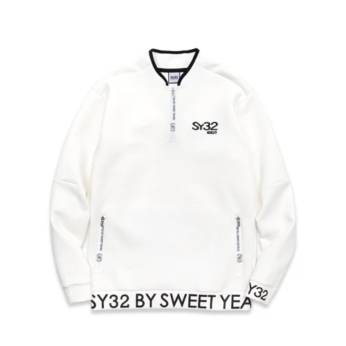 SY32】SYG-24SABS19/DOUBLE KNIT H-ZIP SWEAT SHIRTS/XL/WHITE