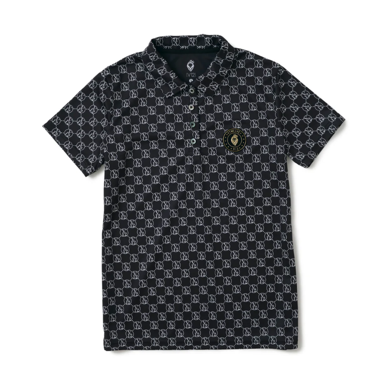 V12】V122410-PL14/MONOGRAM POLO/2/BK