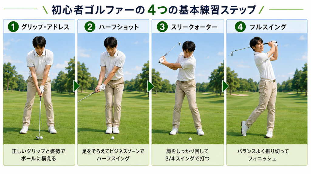 ゴルフ初心者の練習方法！何から始める？基本メニューと上達のコツ